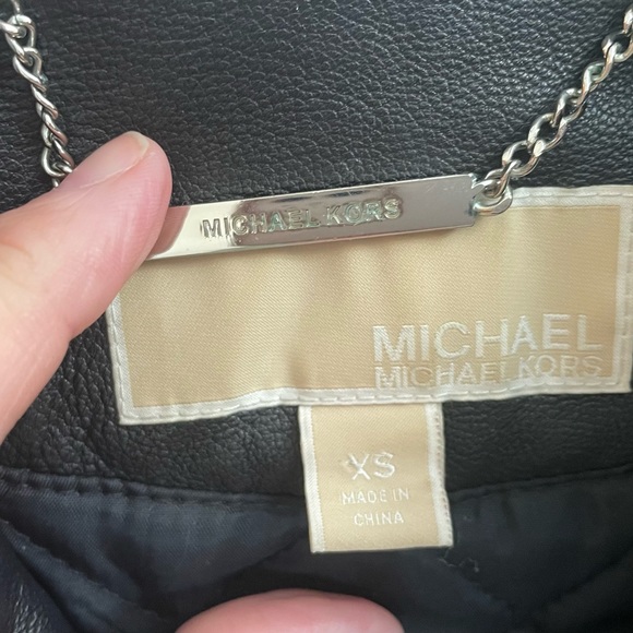 Michael Kors Moto Lambs Leather Jacket XS - Picture 9 of 16